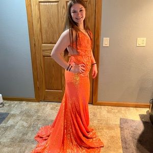 orange Jovani prom dress, size 4